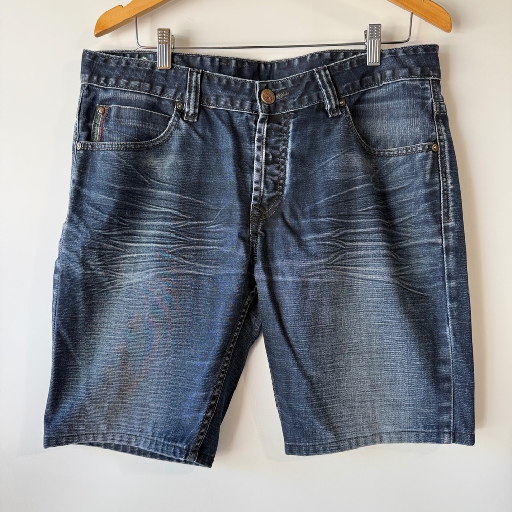 Diesel Denim Shorts Mens 36 Dark Blue Whiskered Button Fly Only The Brave